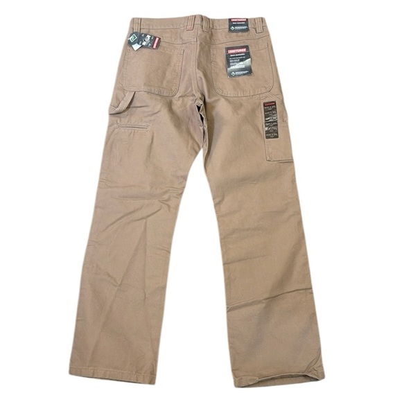 New Sears Craftsmen Duck Dungaree Utility Work Pants Tan Teflon Reinforced 34x33 - Picture 2 of 14